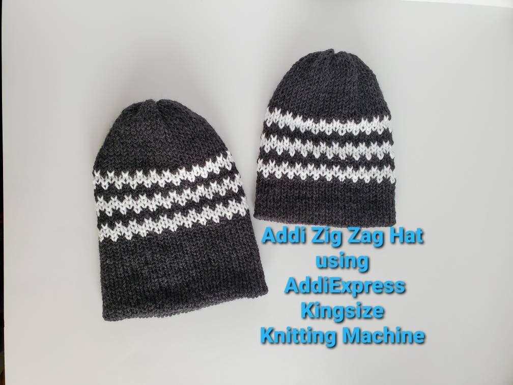Addi Zig Zag Hat PDF Machine-knitting PATTERN Child and Adult Hat Sentro  Machine Knit Pattern Mommy and Me Pattern Circular Knitting 