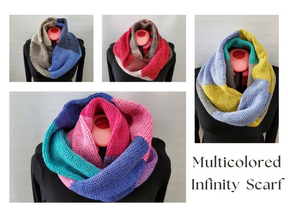 multi colored scarf knitting pattern