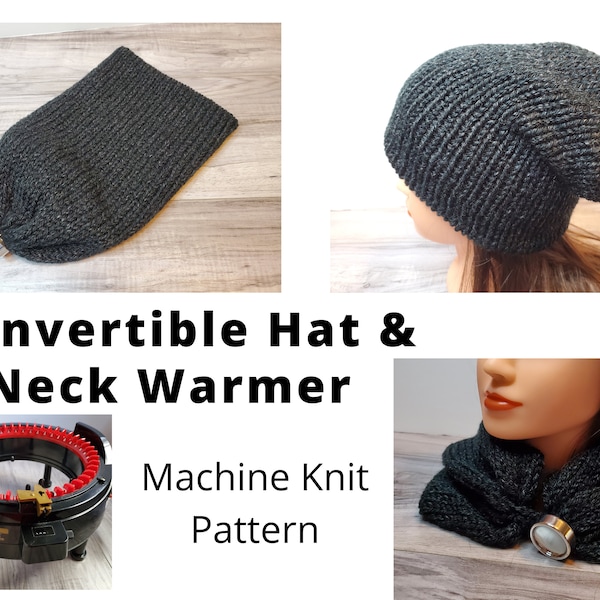 Convertible Hat and Neck Warmer Machine Knit Pattern | addi , Sentro circular knitting machine pattern