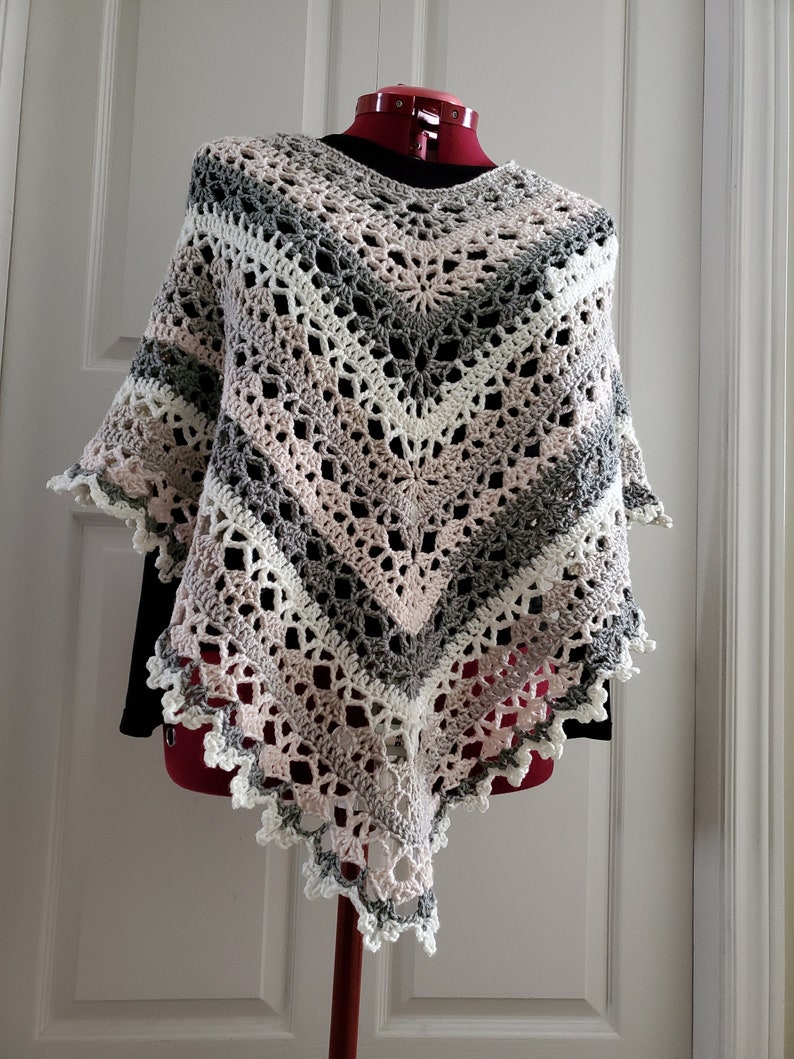 Poncho Crochet Pattern, Caron Cakes Lacy Poncho image 3