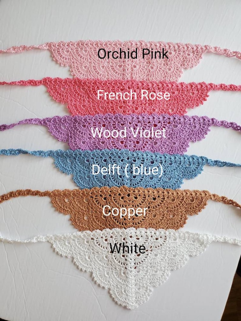 Crochet Bandana, Fan Kerchief Shawl Shawlette Pattern, Crochet Headcover, Crochet church veil pattern image 7