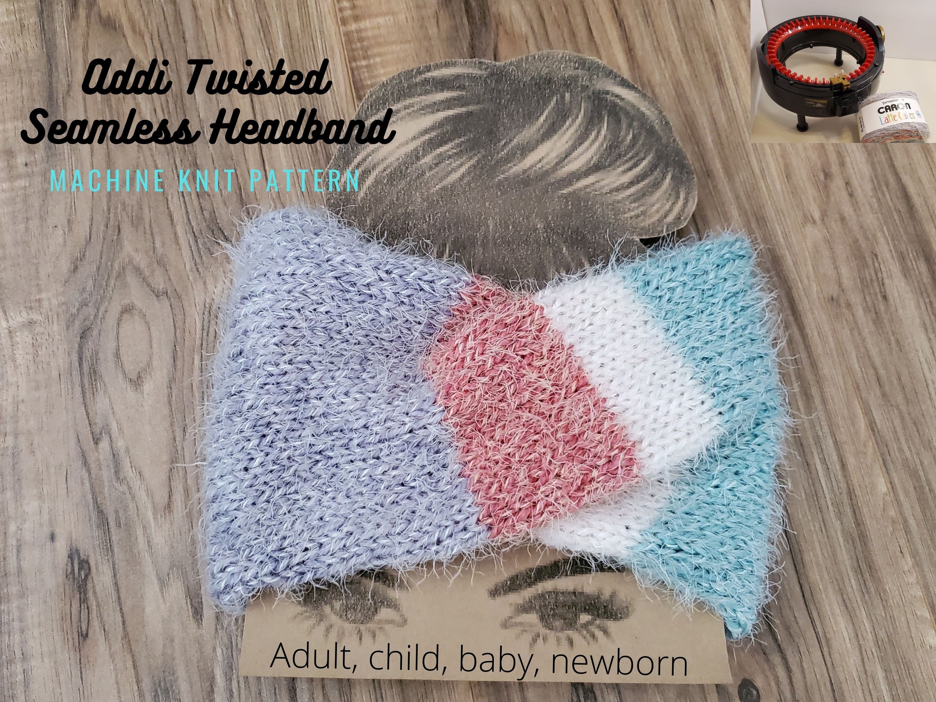 Colorful Twist Headband - FREE Addi Knitting Machine Pattern