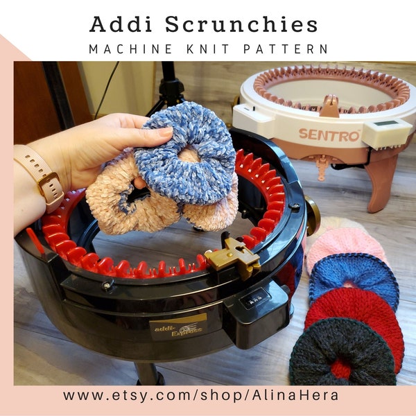 Addi Scrunchies Machine Knit Pattern | Sentro scrunchies pattern | Circular machine knit pattern