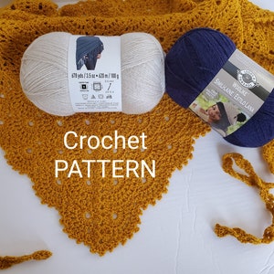 Crochet Bandana, Fan Kerchief Shawl Shawlette Pattern, Crochet Headcover, Crochet church veil pattern image 3