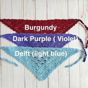 Crochet Bandana Kerchief, Sunday Crochet Kerchief, Church Veil for women, girls bandana headband headcover 画像 7