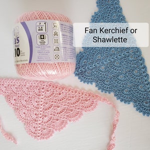 Crochet Bandana, Fan Kerchief Shawl Shawlette Pattern, Crochet Headcover, Crochet church veil pattern image 2