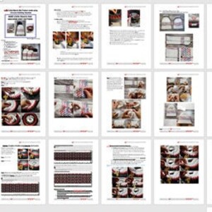 K&ouml;nnte beinhalten: Ein H&auml;kelmuster f&uuml;r eine rot-wei&szlig; gestreifte M&uuml;tze. Das Muster enth&auml;lt Anleitungen zum Herstellen der M&uuml;tze sowie Fotos des fertigen Produkts. Das Muster ist in englischer Sprache geschrieben.