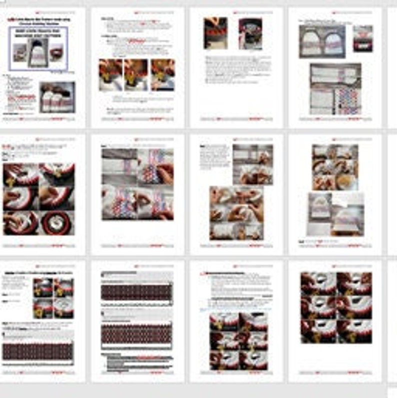 K&ouml;nnte beinhalten: Ein H&auml;kelmuster f&uuml;r eine rot-wei&szlig; gestreifte M&uuml;tze. Das Muster enth&auml;lt Anleitungen zum Herstellen der M&uuml;tze sowie Fotos des fertigen Produkts. Das Muster ist in englischer Sprache geschrieben.