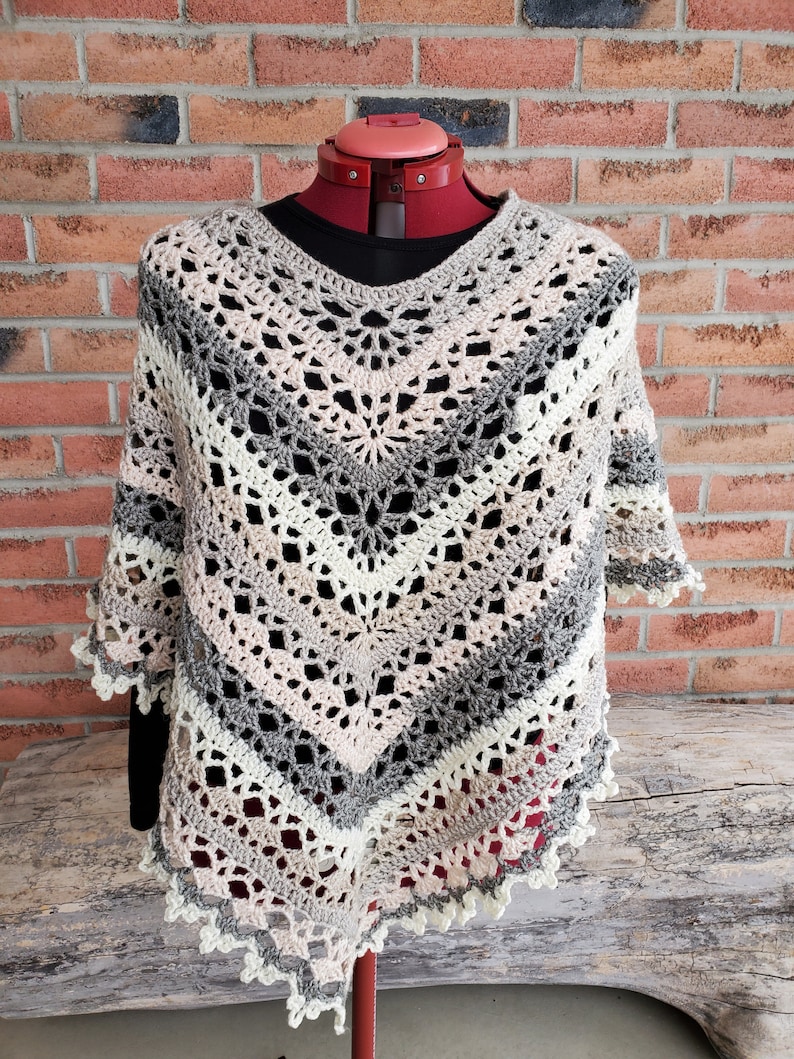 Poncho Crochet Pattern, Caron Cakes Lacy Poncho image 5