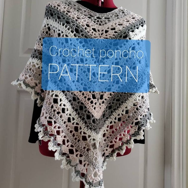 Poncho Crochet Pattern, Caron Cakes Lacy Poncho