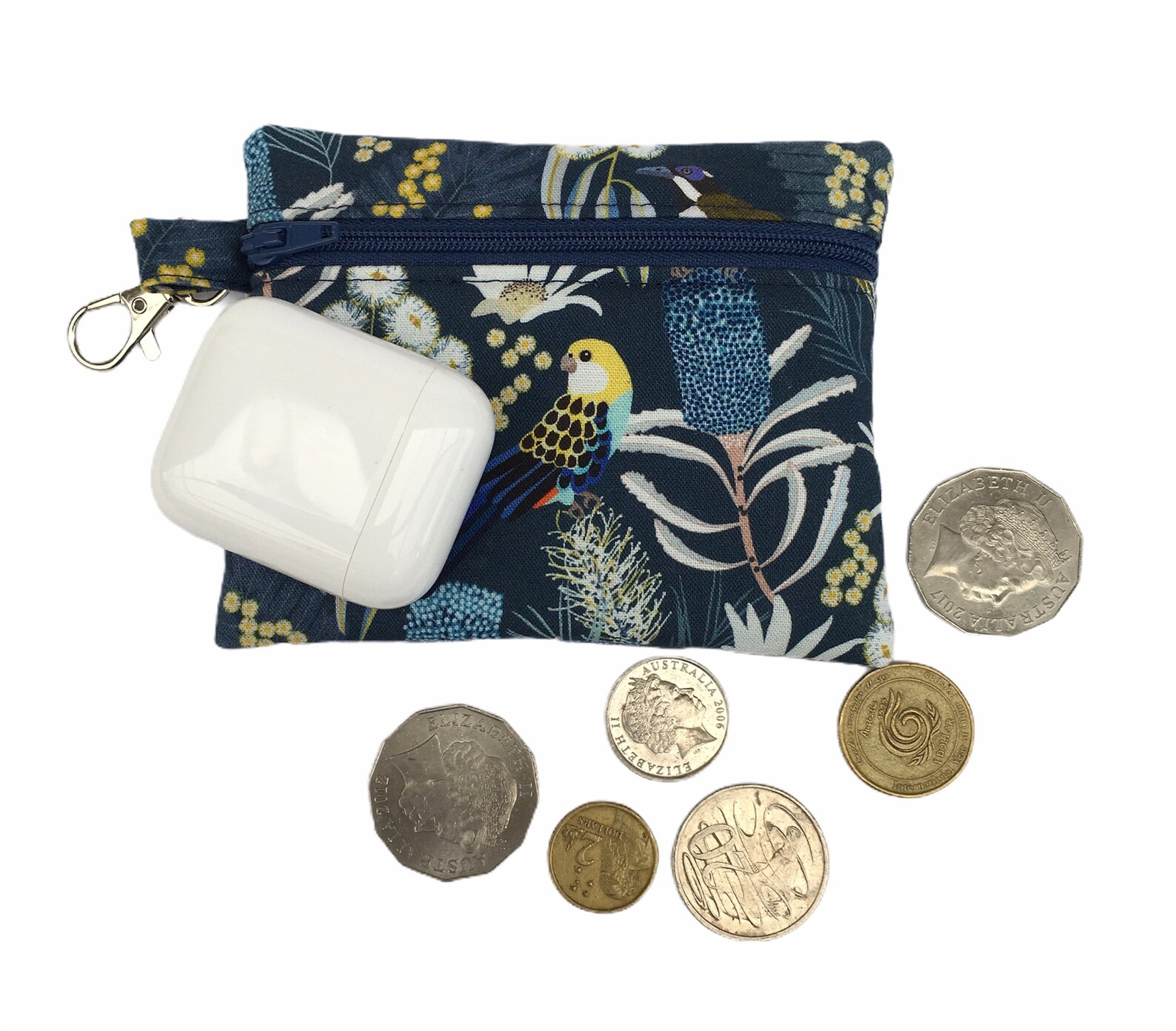 Coin Purse Australian Floral Zippered Coin Purse Card Holder Etsy