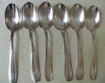 Set of 6 Art Déco silver plated tablespoons for Tableware