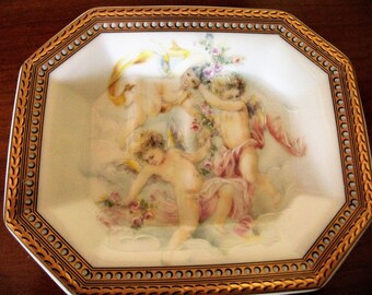 Soap holder porcelain angels hand painted, Christmas angels