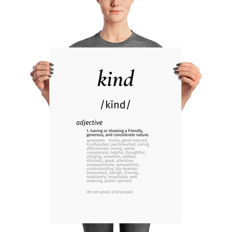 Kind Word Definition Art Poster, Kind quote, Inspirational poster, image 10