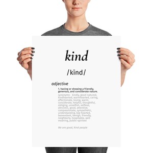 Kind Word Definition Art Poster, Kind quote, Inspirational poster, image 9