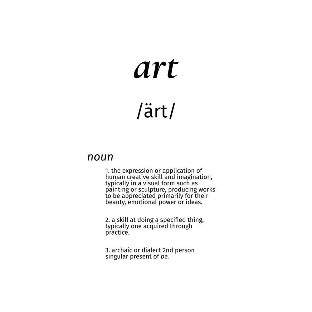 Art Word Definition Poster Print Wall Decor Etsy