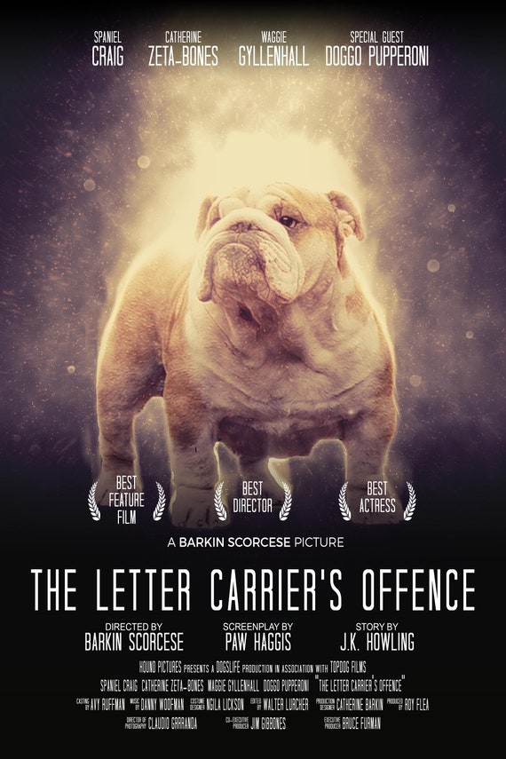 Custom Movie Poster Print Your Dog Or Pet As A Movie Hero Etsy
