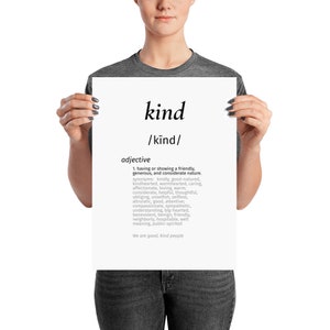 Kind Word Definition Art Poster, Kind quote, Inspirational poster, image 5