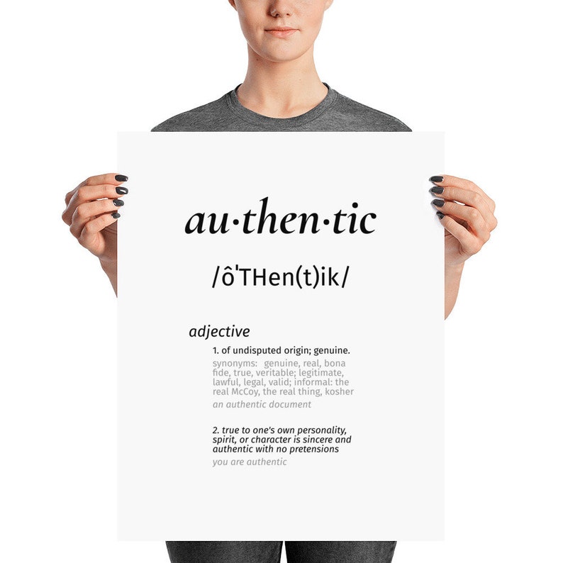 Authentic Word Definition Art Poster - Etsy