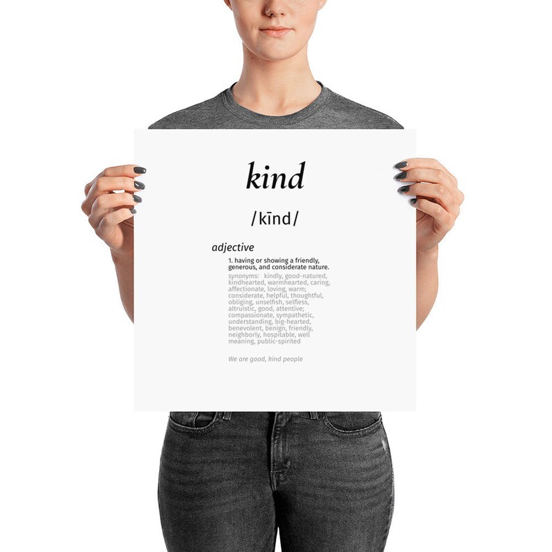Kind Word Definition Art Poster, Kind quote, Inspirational poster, image 6