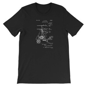 1925 Helicopter or gyrocopter Patent Short-Sleeve Unisex T-Shirt, blueprint shirt
