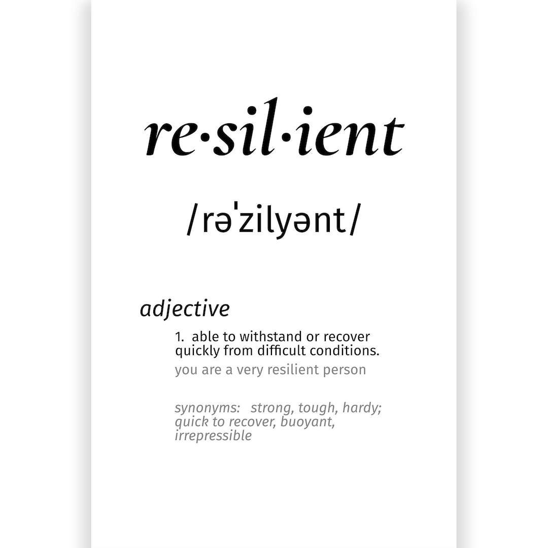 Resilient Definition Word Art Printable Wall Art Printable File PDF