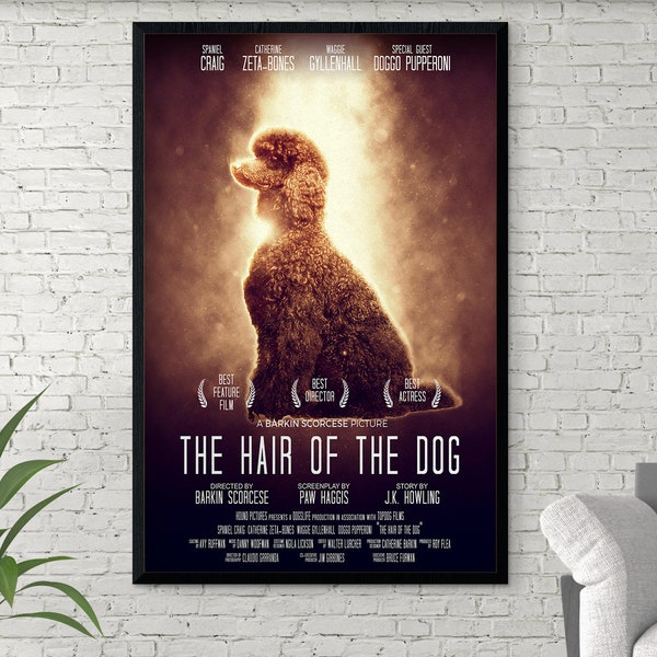 CUSTOM Movie Poster Print | Your Dog or Pet As a Movie Hero | 24x36 or 12x18 Lustre Paper | Dog Wall Art | Any Breed | Personalized Dog Gift