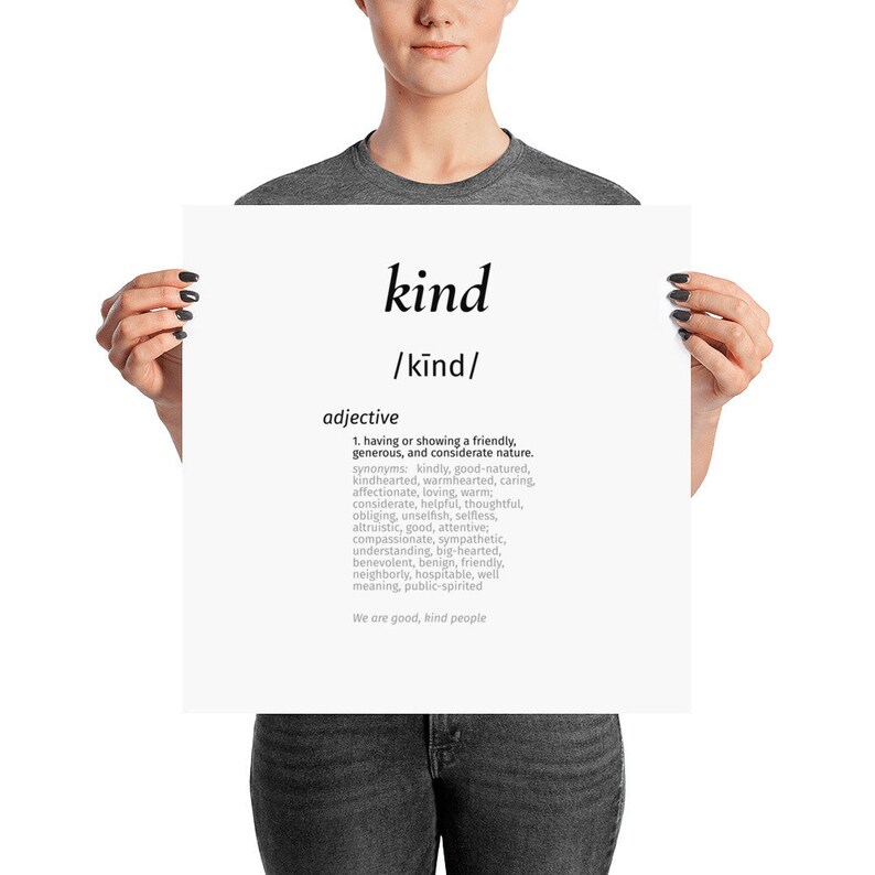 Kind Word Definition Art Poster, Kind quote, Inspirational poster, image 8