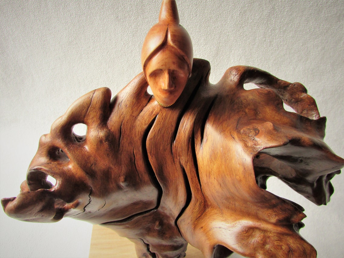 Abstract Driftwood Art Old Oak Sculpture Wooden Plastic Etsy