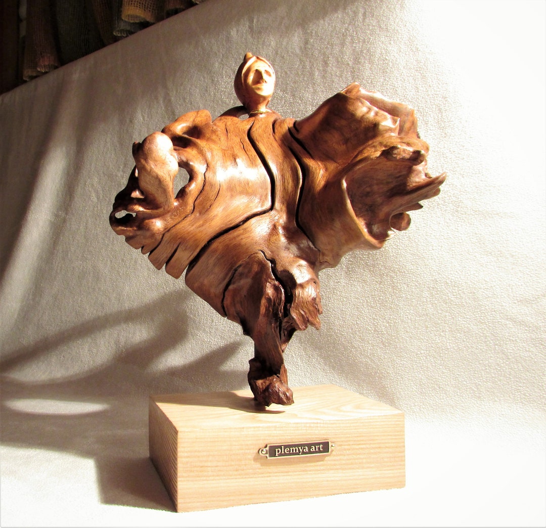 Abstract Driftwood Art Old Oak Sculpture Wooden Plastic Etsy