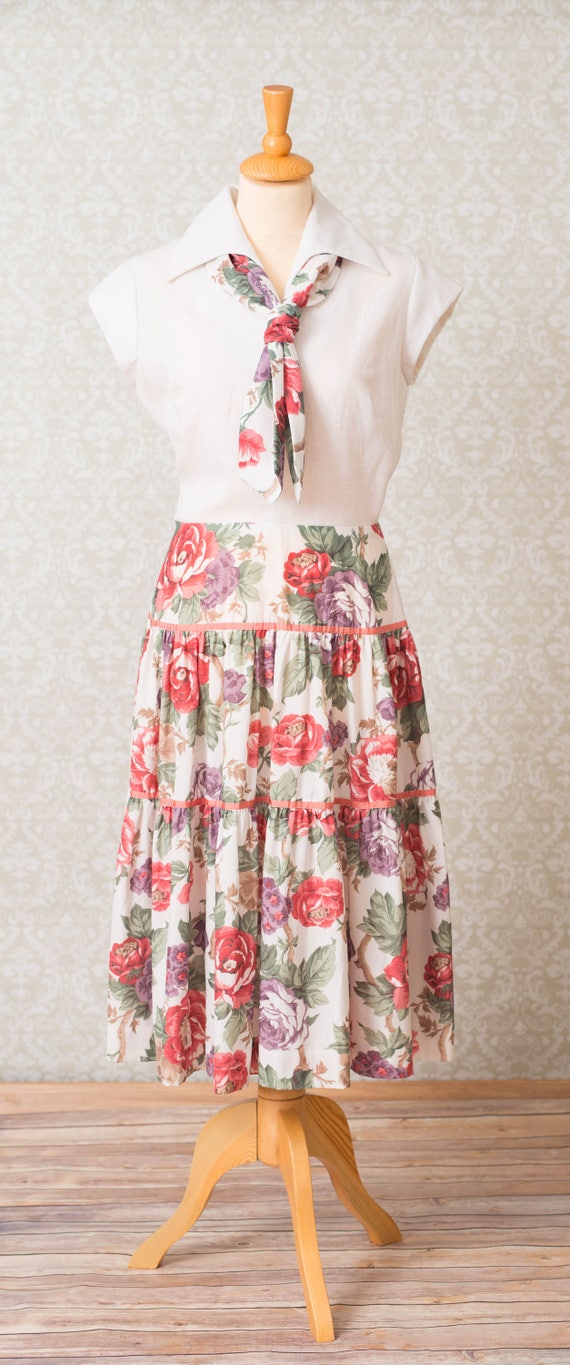 Herman Marcus Floral Tiered Skirt Dress