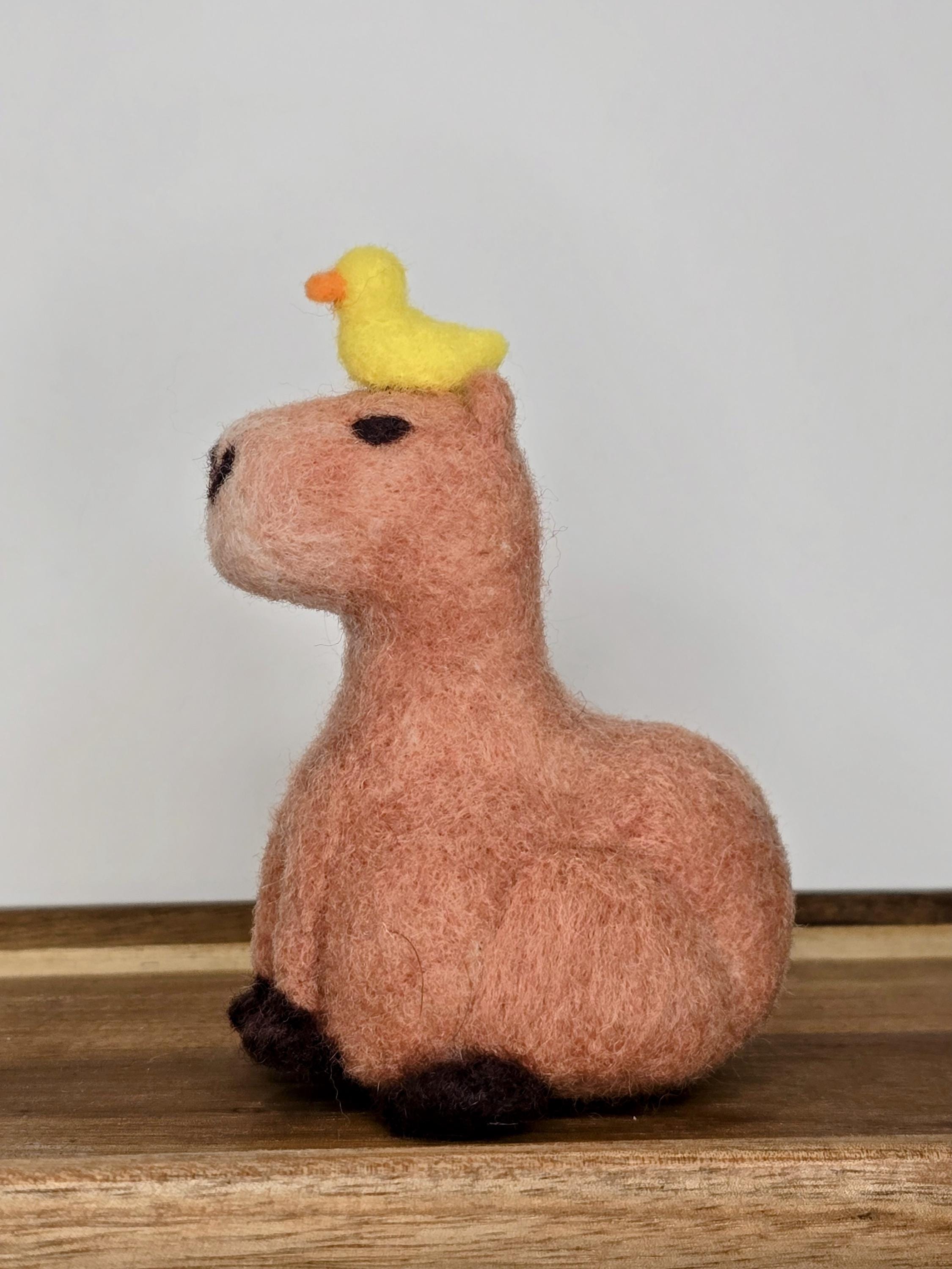 Capybara, Needlefelted Capybara With a Rubber Ducky - Etsy