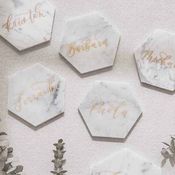 Marble Tile Place Cards (Set of 12)