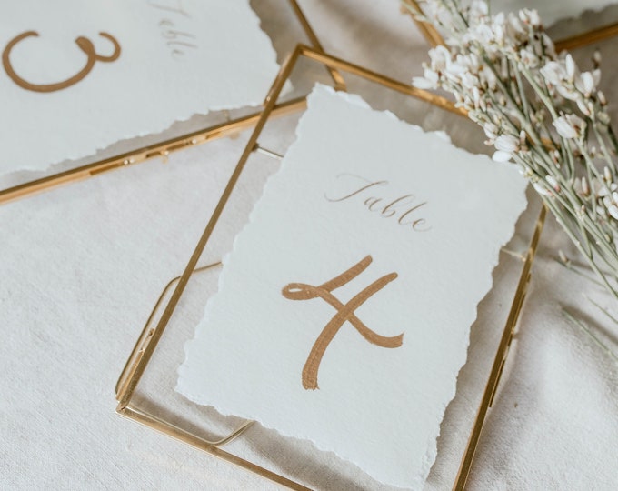 Gold Frame Table Numbers, Framed Table Numbers, Personalized Table