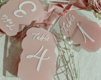 Acrylic Table Numbers, Personalized Table Numbers, Acrylic Signs, Table Numbers