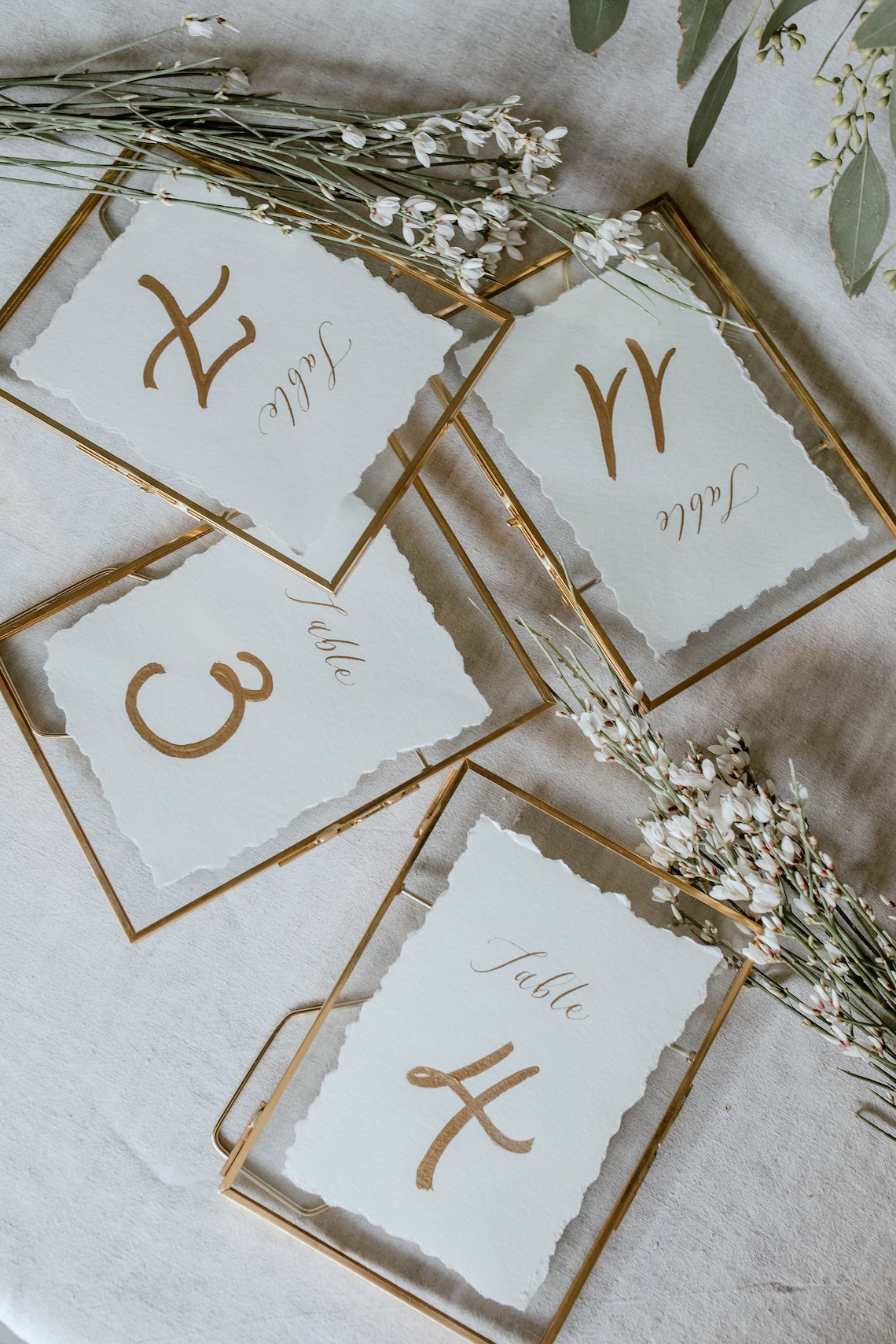 Gold Frame Table Numbers Framed Table Numbers Personalized Etsy