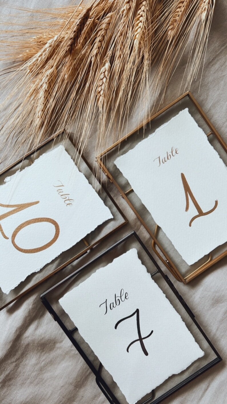 Antique Gold Frame Table Numbers Framed Table Numbers Etsy