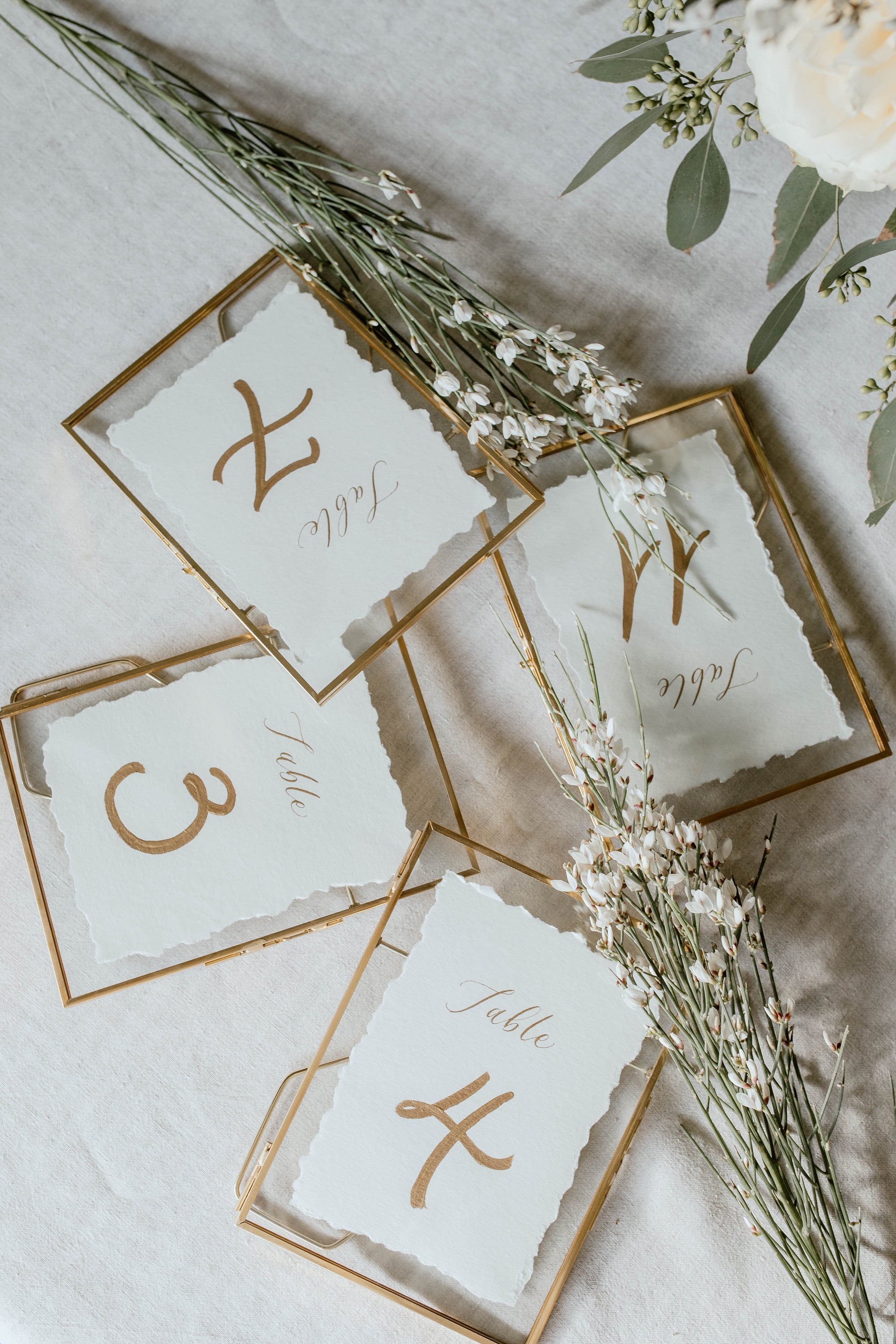 Gold Frame Table Numbers Framed Table Numbers Personalized Etsy