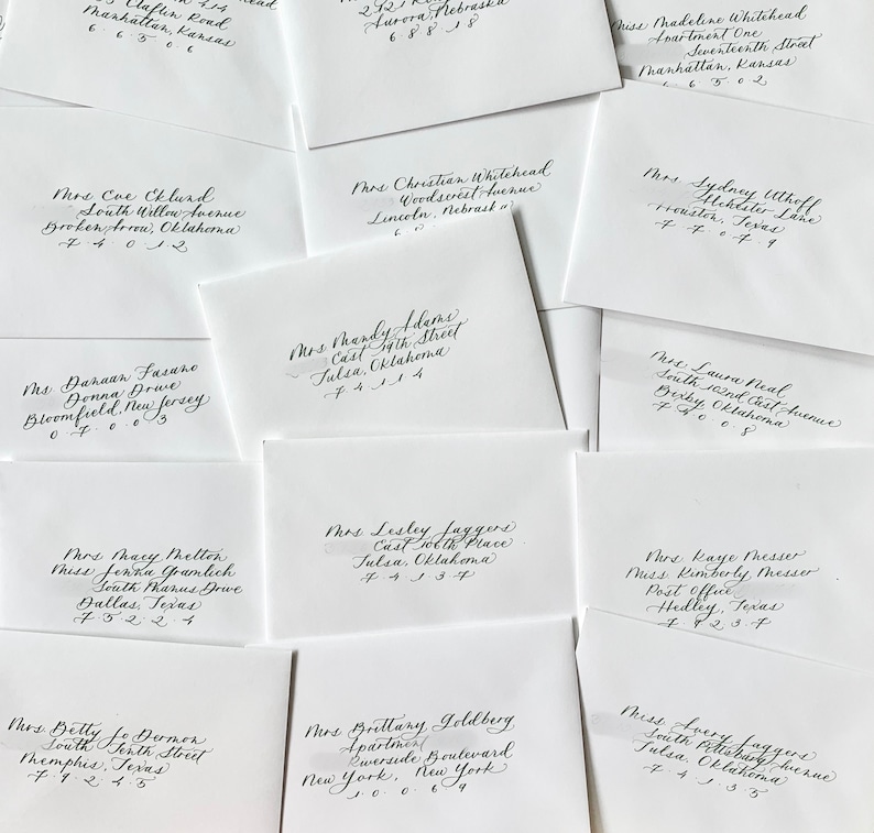 Envelope Addressing in Hand Calligraphy Service Handmade Etsy