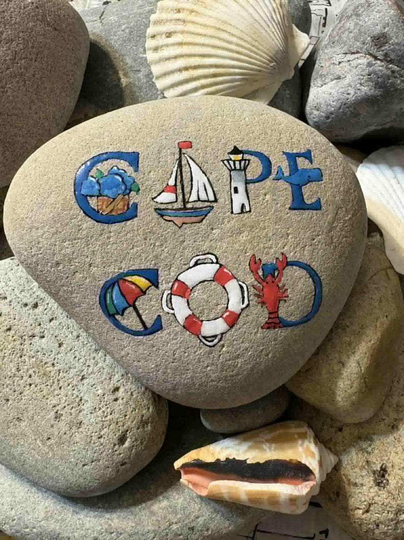Cape Cod Themed Painted Stone - Etsy
