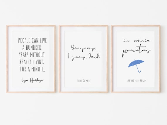 In Omnia Paratus Gilmore Wall Art Gilmore Girls Quotes Printable Quotes Set Of 3 Life And Death Brigade Quotes Gilmore Girls Poster Art Collectibles Prints Delage Com Br