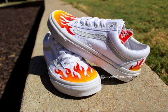 Fire Flame Custom Vans Etsy