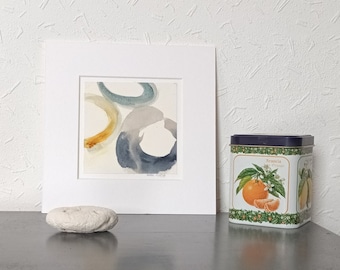 Abstract Watercolor Art Print: Unique Wall Decor (20x20 cm)