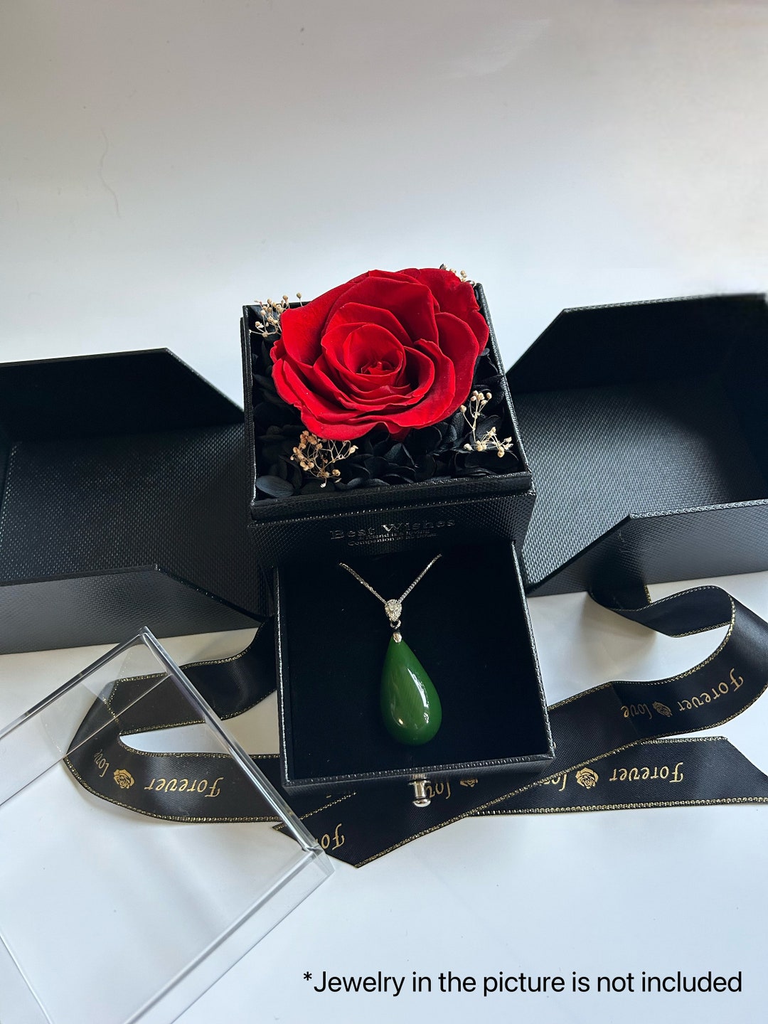 Special Real Red Rose Flower Gift Box.100 True Rose Jewelry Box