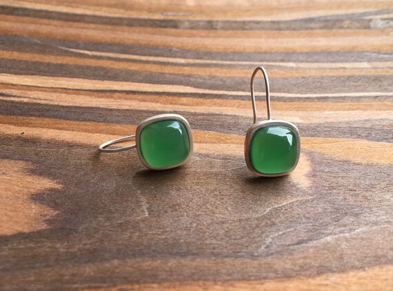 Square jade earrings deals