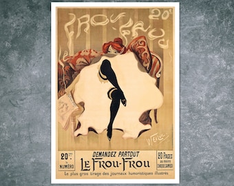 Vintage French Magazine Cover &quot;Le Frou Frou&quot; (1900) Lucien-Henri Weil - Belle Époque - Premium Reproduction Giclée Fine Art Print