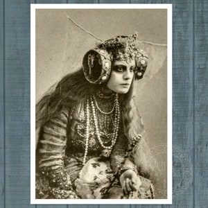 Vintage Photograph "Maria Germanova as The Witch Fairy" (c.1908) From "The Blue Bird" Play - Premium Reproduction Giclée Fine Art Print