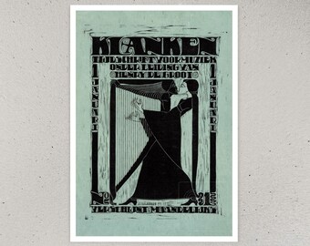 Chris Lebeau "Klanken" (c.1923)  Vintage Dutch Music Magazine Cover - Giclée Fine Art Print