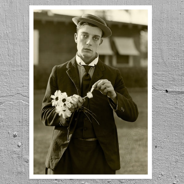 Vintage Photograph "Buster Keaton" (c.1920) Silent Film Star - Premium Reproduction Giclée Fine Art Print