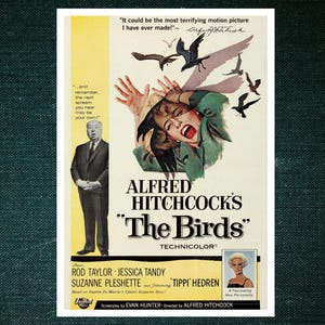 Vintage Movie Poster "The Birds" (c.1963) Alfred Hitchcock - Giclée Fine Art Print